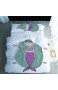 AGKMLP Kinder Bettbezug 3 Teilig Cartoon Mädchen 3 Teilig Mit Bettwäsche Set Bettbezug Mit Reißverschluss Und 2 Kissenbezug Fit Kinder Jugend