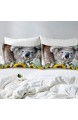 Koala Tröster Abdeckung 3d Koala Bär Druck Bettwäsche Set Sonnenblume Bettbezug für Kinder Jungen Mädchen Erwachsene Gelb Blumenfeld NatÜRliche Rustikale Quilt Abdeckung 135×200 Kinderzimmer Dekor