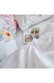 OLDBIAO Bettwäsche 135x200cm 3D Cartoon Einhorn Weiß Kinder Mädchen Bettwaren Soft Gebürstet Bettbezug mit Reißverschluss + 50x75cm Kissenbezug