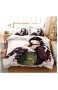 QGHZSCS Demon Slayer Bettwäsche Set Cartoon Anime Bettbezug Für Erwachsene Einzelgröße Bett Set Kinder Kissenbezug Home Textiles 155X220 cm