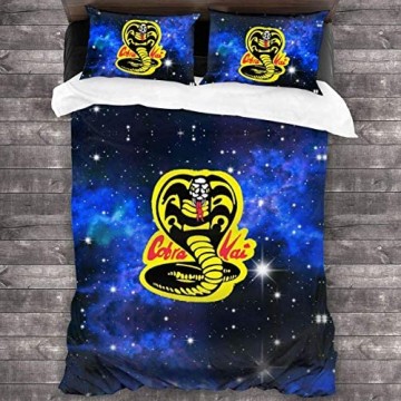 Qoqon Cobra-Kai-Denim-Dad 3-teiliges Bettwäschedruck-Bettbezug-Set Weich (ohne Bettdecke) Kinder-Kinder-Geschenk-Bett-Set für Kinder von Teen C251