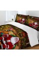 Rot Bettwäsche-Set Weihnachten Baum Elch Wagen Schneemann Bettbezug und Kissenbezug Christmas Mikrofaser Kinder Jungen Mädchen (Stil 1 155x220 cm + 80x80 cm*2)