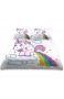 Yaoni Bettbezug Einhorn kackt Regenbogen über Wolken Kreative Kinder Mädchen Märchen Fantasy Cartoon Luxus Bettwäsche Set Bequeme leichte Mikrofaser