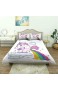 Yaoni Bettbezug Einhorn kackt Regenbogen über Wolken Kreative Kinder Mädchen Märchen Fantasy Cartoon Luxus Bettwäsche Set Bequeme leichte Mikrofaser
