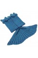 Amyhomie Meerjungfrauenschwanz-Decke Meerjungfrauenschwanz-Decke für Erwachsene gehäkelt für Kinder Blue With Ruffles Kinder