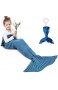 Amyhomie Meerjungfrauenschwanz-Decke Meerjungfrauenschwanz-Decke für Erwachsene gehäkelt für Kinder Blue With Ruffles Kinder