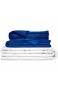 GRAVITY TherapieDecke Gewichtsdecke - Set BLAU Inkl. 2 Bezüge - kuscheligen Standard- und kühlendem Sommerbezug für Erwachsene/Jugendliche Für besseren Schlaf Größe: 155x220 cm 6 kg