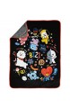 Jay Franco Line Friends BT21 Black & White Doodle Throw Blanket - Measures 46 x 60 inches Kids Bedding - Fade Resistant Super Soft Fleece (Official Line Friends Product)