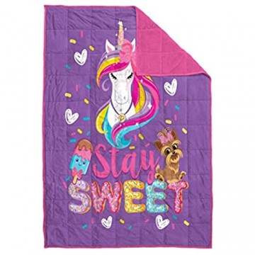 Jay Franco Nickelodeon JoJo Siwa Stay Sweet Weighted Blanket 5 lbs - Measures 36 x 48 Inches Kids Bedding - Fade Resistant Super Soft Velboa (Official Nickelodeon Product)