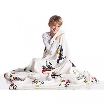 Kanguru Snoopy Decke aus weichem Fleece Weiche und warme Mikrofaser Weihnachten oder für eine bequeme Entspannungscouch TV-Plaid-Erdnüsse 100% Polyester weiß Einheitsgröße
