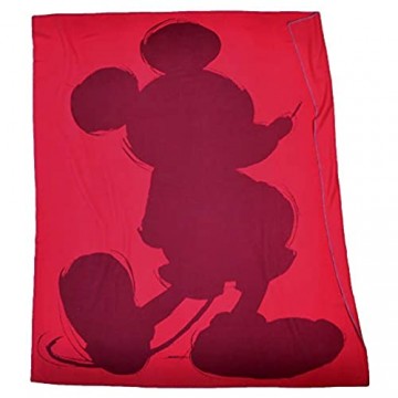 ’Mickey’ Soft Mouse – Fleece-Decke mit Vintage Disney Motiv – hochwertige Kuscheldecke – 160x200cm – 355 geranium – von ’zoeppritz since 1828’