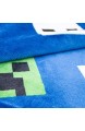 Minecraft Offizieller Creeps Fleece-Überwurf Creeper Design super weiche Decke perfekt für jedes Schlafzimmer blau