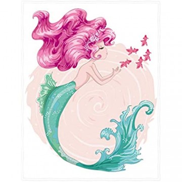 QH 152 4 x 203 2 cm schönes Meerjungfrauen-Motiv warm und weich leichte Decke Überwurf Größe für Kinder und Erwachsene alle Jahreszeiten