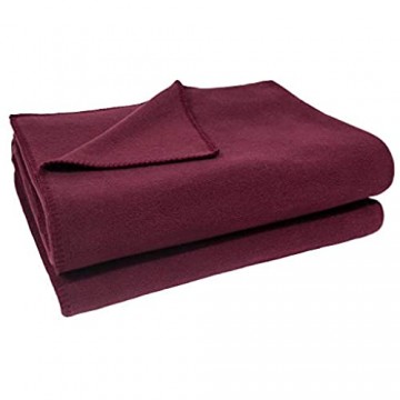 Soft-Fleece-Decke – Polarfleece-Decke mit Häkelstich – flauschige Kuscheldecke – 110x150 cm – 390 wine - von ’zoeppritz since 1828’