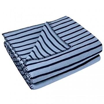 Soft-Ice-Decke – gestreifte Fleece-Decke mit Häkelstich – flauschige Kuscheldecke – 160x200 cm – 515 water – von ’zoeppritz since 1828’