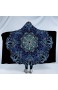 WWTZ Mandala Hooded Blanket Luxuriöse Sherpa Fleece Wearable Decke Erwachsene Kinder Blumen Print Bohemian Bettwäsche