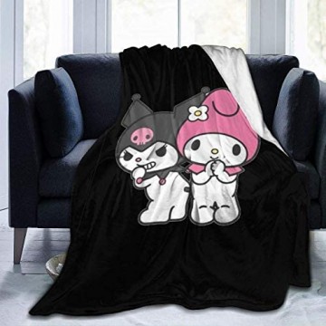 Yuanmeiju Sofa Fleece Decke Lovely Kuromi Ultra Soft Micro Fleece Blanket A Blanket That Can Be Used in All Seasons for Indoor Use for Use in Cars and for Camping.Soft and Comfortable.60 X50