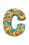 iscream / Microbead Fleece-Backed Letter C Initial Pillow