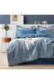 Bedsure Bettwäscheset für Doppelbett 6-teilig gestreift Seersucker weich leicht Daunen Alternative Blau 172 7 x 223 5 cm