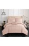 Chic Home Jordyn Bettwäsche-Set 8-teilig einfarbig genähtes Design komplette Tasche Bettwäsche Bettwäsche dekorative Kissenbezüge enthalten King-Size-Bett Korallenrot