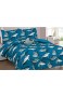 Goldenlinens Shark Schmusetuch 3 Stück und 4 Stück-Bettlaken-Set Vorhang Querbehang Full 4 Pieces Comforter Blue Gray