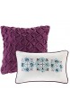Intelligent Design Gemütliches Bettwäscheset im Boho-Stil mit passendem Kissenbezug dekoratives Kissen für Doppelbetten Violett
