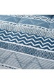 Joyreap 3-teiliges Bettdecken-Set aus weicher Mikrofaser für alle Jahreszeiten marineblaue Wellen und Streifen auf weißem Wendedesign (Doppelbett 172 7 x 218 4 cm)