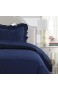 Lush Decor Reyna Bettdecke 2-teiliges Set mit Kissenbezügen Doppelbett XL Marineblau