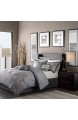 Madison Park Cozy Comforter Set-Trendy Design All Season Down Alternative Luxury Bedding with Matching Shams Decorative Pillows Queen(90x90) Quinn Sequins Jacquard Grey 7 Piece