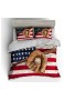 SHOMPE 3D-Baseball-Bettwäsche-Set mit amerikanischer Flagge für Jungen Sport-Bettwäsche