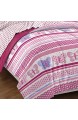 (Twin) - Butterfly Dots Ultra Soft Microfiber Comforter Bedding Set Pink Multi