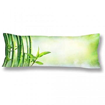 CiCiDi Seitenschläferkissen Kissen-Bezug 40x145 cm Üppige Laubreflexion des grünen Bambus im Wasser Atmungsaktives Kissenhüllen mit Reißverschluss Baumwollen und Polyester