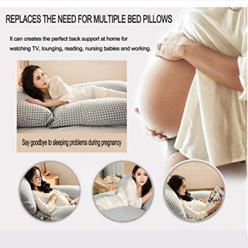 EOVL Seitenschläferkissen Schwangerschaftskissen G Form Körperkissen Seitenschläfer Kissen Full Body Pregnancy Pillow mit abnehmbarem waschbarem Bezug B