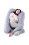 HONGBI Stillkissen Seitenschläferkissen mit Bezug Schwangerschaftskissen zum Schlafen U Form Seitenschläfer Kissen Abnehmbar Stil1 Kissen:130x70cm