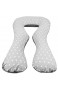 Velinda Schwangerschaftskissen Lagerungskissen Relaxkissen Seitenschläferkissen U-Kissen (Muster: weiße Sternchen auf Grau - grau)