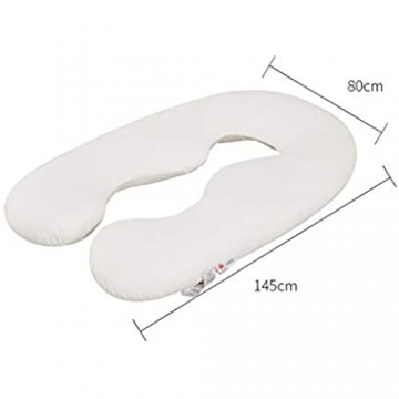 YCKJ-Pillows U-förmiges Schwangerschaftskissen Seitenschläferkissen Lagerungskissen mit Abnehmbarem und Waschbarem Bezug zur Schlafverbesserung (145x80cm 100% Baumwolle)