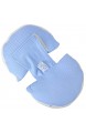 YOUTHINK Schwangeres Frauenkissen abnehmbares und waschbares Schwangerschaftskissen - Taillenstütze Seitenschläferkissen U-förmiges Mutterschaftskissen zur Entlastung des Taillendrucks(Blau)