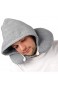 Bestgoodies Kapuzen Nackenkissen Hoodie Kissen in Grau - Ideal als Kopkissen für Reisen - Regular Size Nackenstützkissen für Kinder und Erwachsene