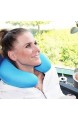 com-four® Reise-Nackenkissen - Nackenhörnchen für Zuhause Reisen Flugzeug Auto - Kissen für Verschiedene Gelegenheiten (29x24x8.5cm - blau)