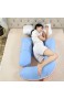 Chunjiao Große H-förmige Schwangere Frau Taille Kissenseite Sleeping Pillow während der Schwangerschaft reines Pulver U-förmiges Kissen (Color : Blue Powder Double Fight)
