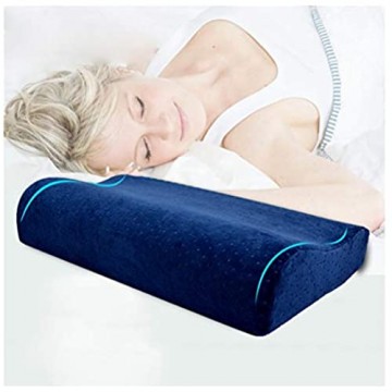 DHR- Antischnarchkissen Contour Memory Foam Kissen orthopädische Schlafkissen Ergonomischer Bambus Adult Charcoal Nackenkissen for Nackenschmerzen Massage Deep Sleep Pillow (Farbe : Blau)