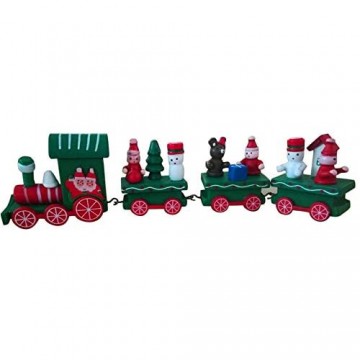 HEVÜY Weihnachtszug aus Holz Weihnachten Weihnachtsmann Schneemann Zug für Kinder Festliche Geschenk Spielzeug