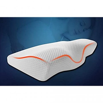 HJXY Memory Foam Pillow Ergonomisches Zervixkissen gegen Nackenschmerzen - orthopädische Schlafkissen - für Seitenschläfer Rücken- und Bauchschläfer mit abwaschbarem Kissenbezug (White)