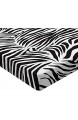 ABAKUHAUS Schwarz-Weiss Spannbetttuch Wilde Zebra-Linien Soft Dekorativer Stoff Bettwäsche Rund-um Elastischer Gummizug 140 x 200 cm Schwarz-Weiss