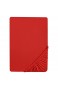 biberna 0077155 Spannbetttuch Jersey (Matratzenhöhe max. 22 cm) 1x 90x190 cm > 100x200 cm rot