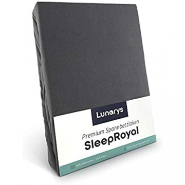 Lunarys® SleepRoyal Luxus Spannbettlaken 160x200 cm / schwere Qualität / 250 g/m² / 40 cm Steghöhe / für hohe Matratze Boxspringbett & Wasserbett / hochwertiges blickdichtes Jersey-Spannbetttuch