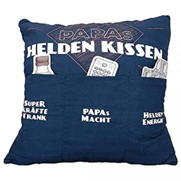 Bavaria Home Style Collection- Endlich ist das Männer Kissen da - Deko Couch Sofa Kissen Zierkissen Kuschelkissen ca 40 x 40 cm Papas Heldenkissen - Geschenk Idee zu Ostern Geburtstag Muttertag