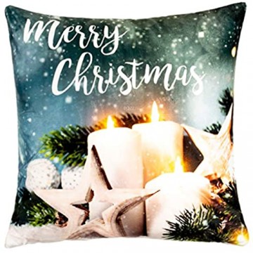 Brandsseller Weihnachtskissen LED Beleuchtet Dekokissen Leuchtkissen Zierkissen 40x40 cm Merry Christmas