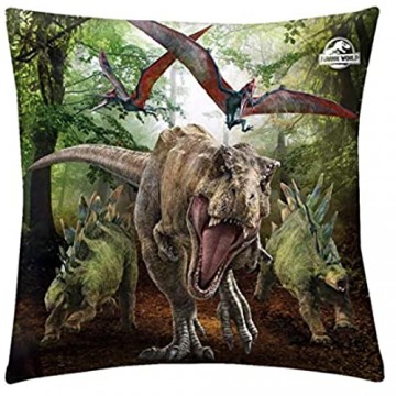 Halantex Jurassic World - Dinosaurier Kissen 40x40 cm Dino T-Rex Kopfkissen
