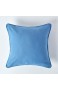 Homescapes Blaue Kissenhülle 30 x 30 cm Deko-Kissenbezug mit Reißverschluss aus 100% Baumwolle unifarbener Zierkissenbezug für Dekokissen und Sofakissen himmelblau
